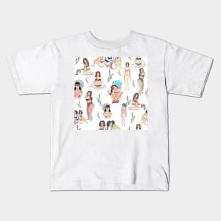 Watercolor Power Woman Kids T-Shirt